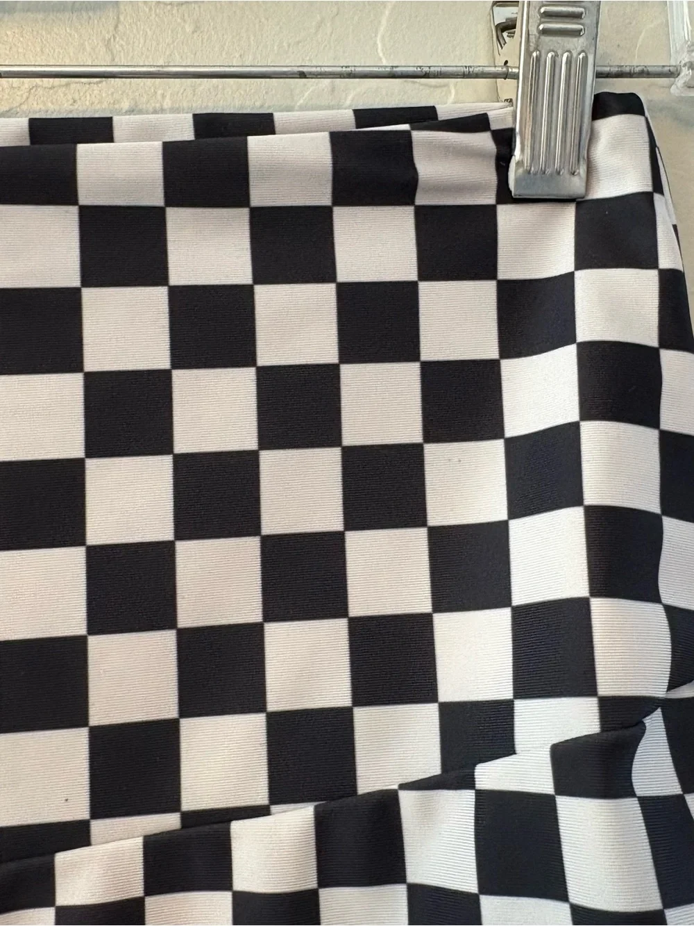 Salt Gypsy Betty high waisted boyshort surf bottoms white black checkers medium